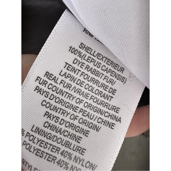 Vintage Black Rabbit Fur Coat By Joie Women Sz Medium Fit Jacket Great Condition - Picture 11 of 16